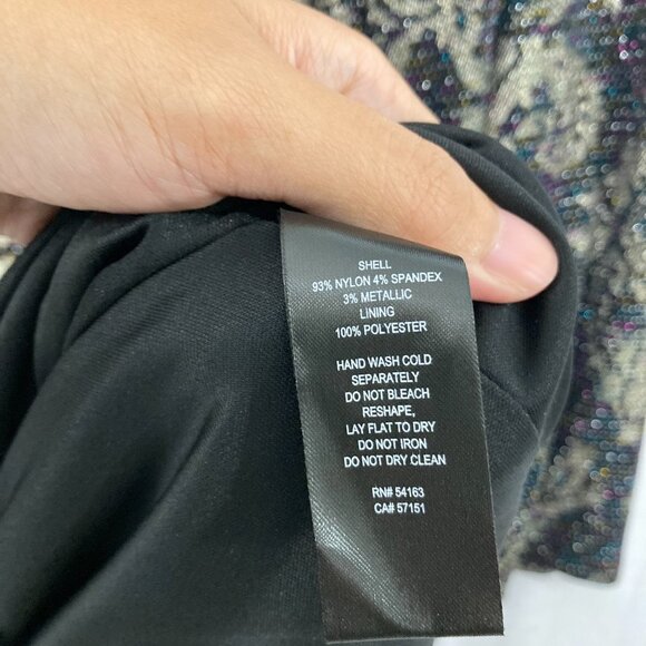 Jessica Howard size 18W Black Brown Damask Print Stretch Knit Dress Office - Picture 7 of 11